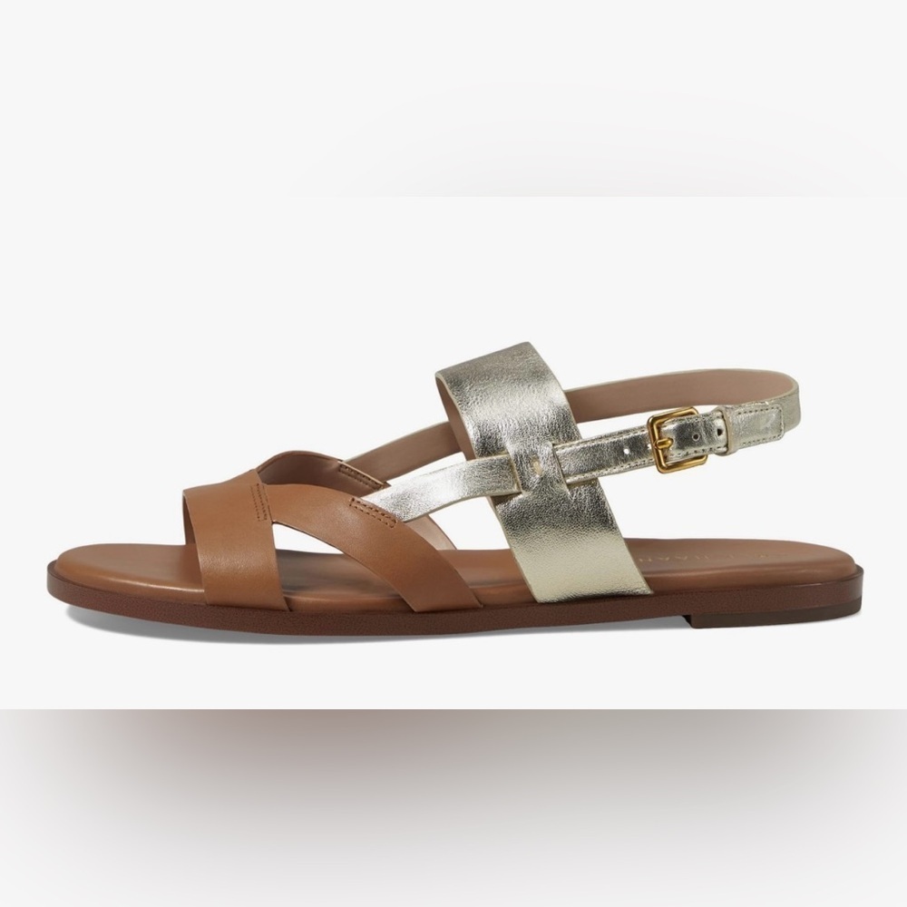 Preloved COLE HAAN Fawn Pecan Gold Leather Sandals Women's Size 10 - Picture 11 of 12